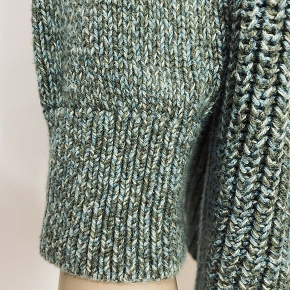 LL Bean Women's Size 3X Green Cardigan Open Front Oversized Heavy Knit - Picture 7 of 10